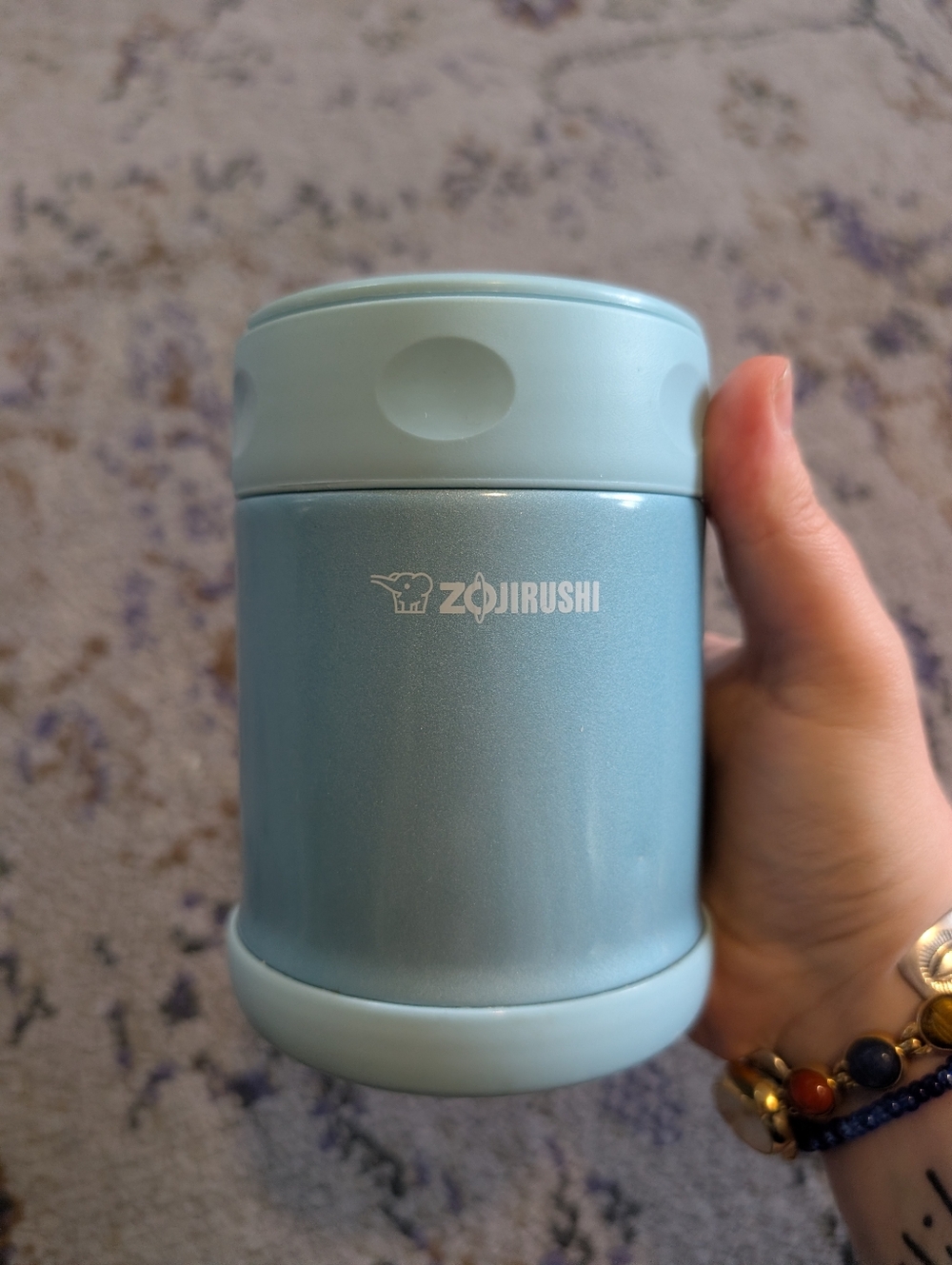 Zojirushi Stainless Steel Food Jar In Aqua 11.8 Oz